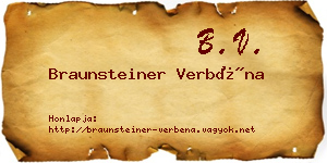 Braunsteiner Verbéna névjegykártya